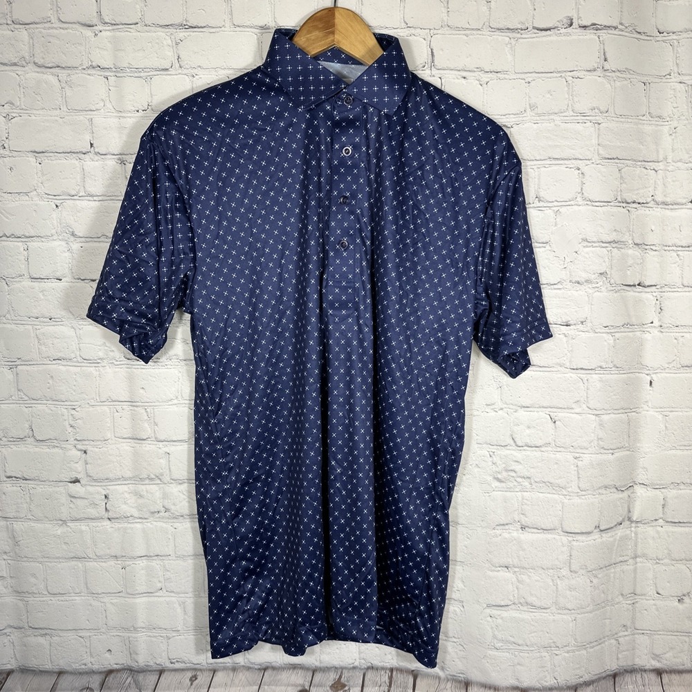 Collars‎ and Co. Dress Polo Collar Shirt M Medium Los Cabos Blue Star Golf NWOT